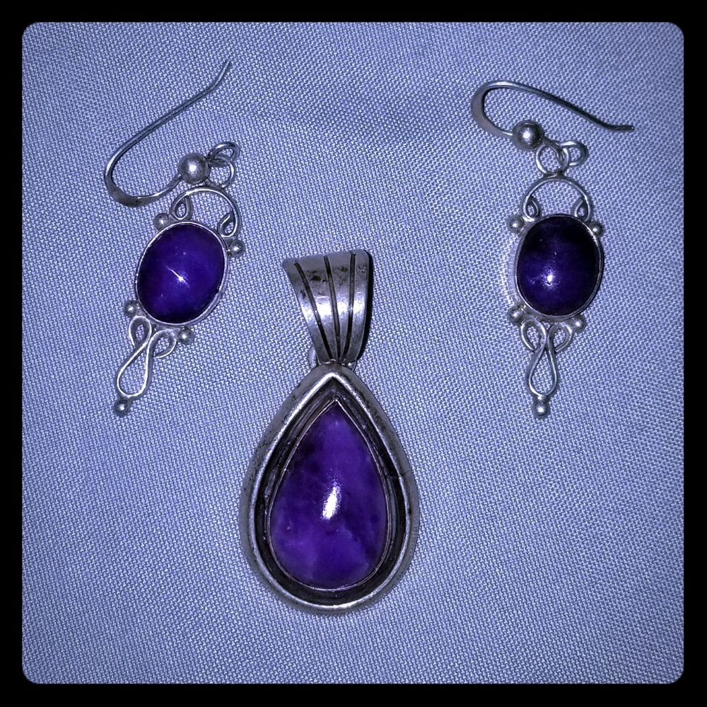 Sterling silver earrings and pendant from Mexico